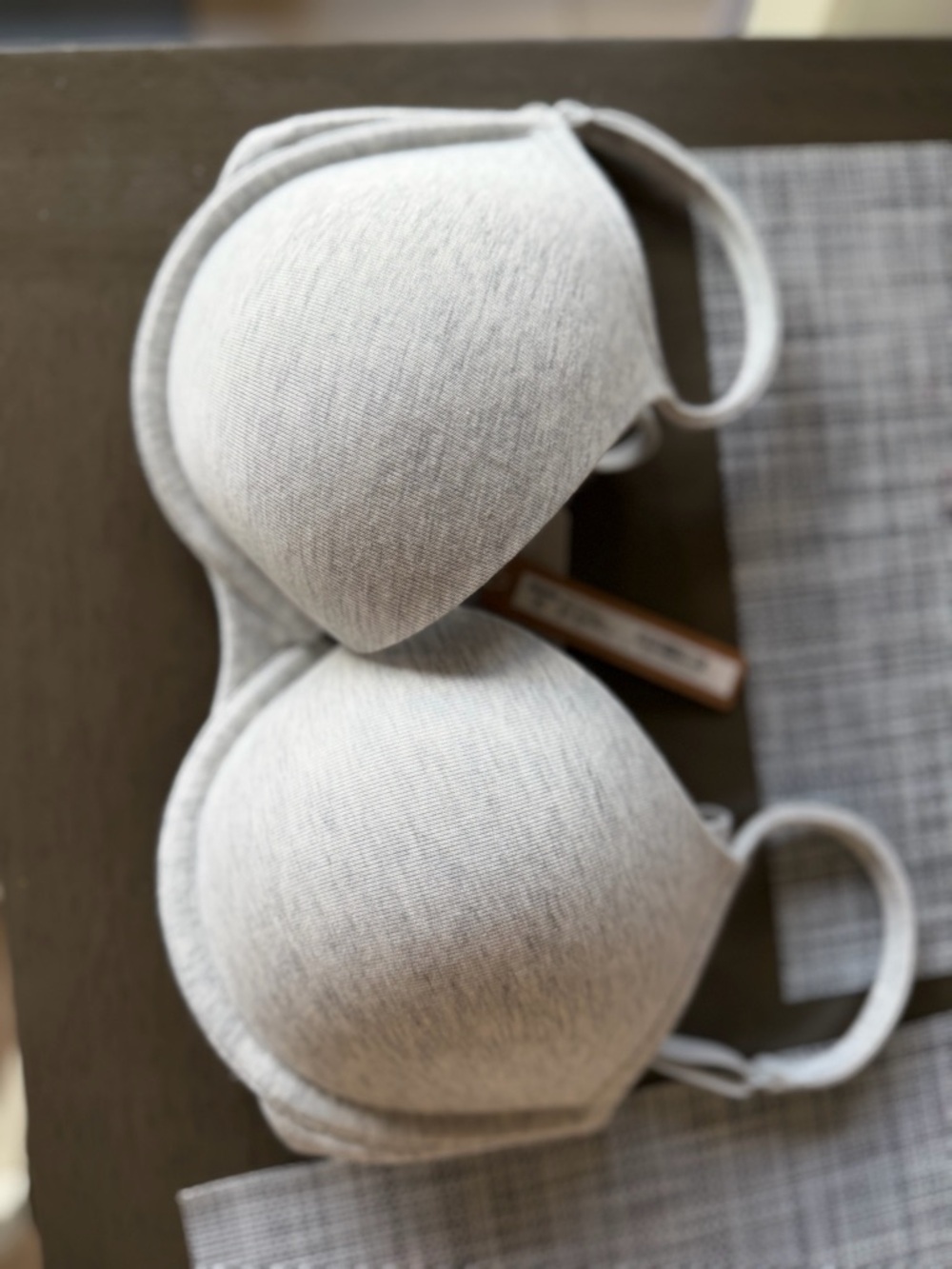 SKIMS Light Heather Grey Padded Everyday Bra